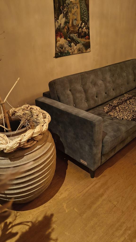 valvet zitbank, Huis en Inrichting, Banken | Bankstellen, Ophalen of Verzenden, Gebruikt, 75 tot 100 cm, 200 tot 250 cm