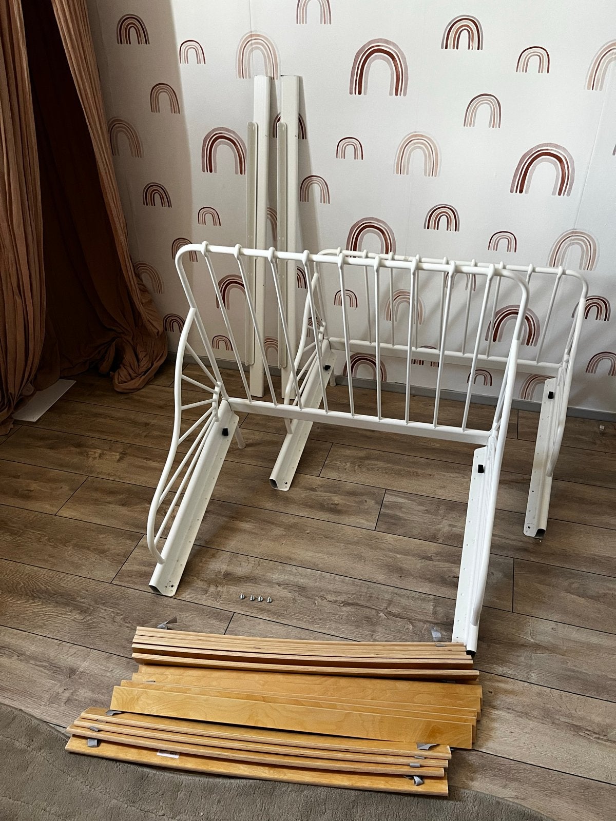 IKEA bed Minnen mey matras en Luröy lattenbodem 80x200 cm, Ophalen, Zo goed als nieuw, 80 cm, 200 cm