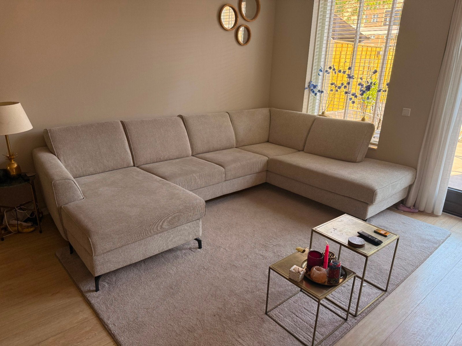 Henders en Hazel hoekbank met chaise longue, Ophalen, 100 tot 125 cm, Hoekbank, 300 cm of meer
