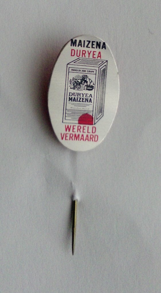 Speldje Duryea Maizena "Wereldvermaard", Ophalen of Verzenden, Zo goed als nieuw, Merk, Speldje of Pin