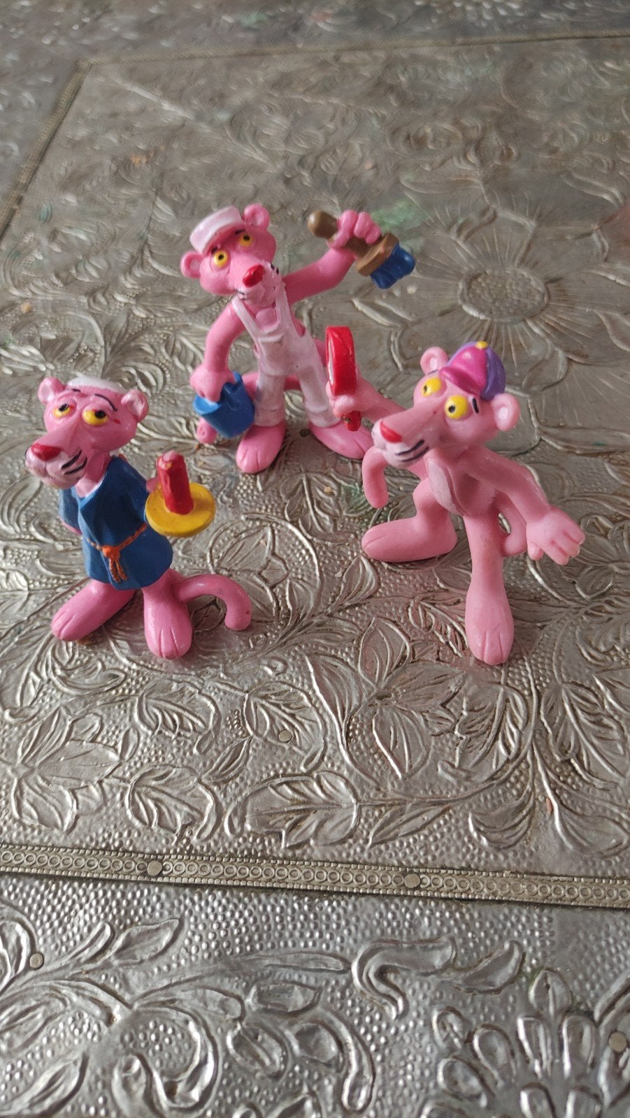 3 Vintage Pink Panther PVC figuurtjes - Bully 1983, Ophalen of Verzenden, Gebruikt