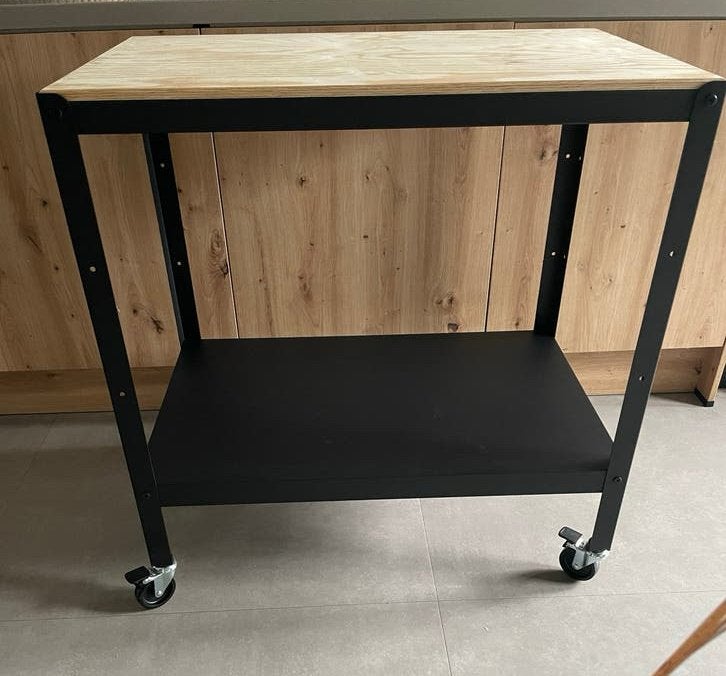 IKEA BROR Roltafel Zwart - Zo goed als nieuw, Ophalen, Metaal of Aluminium, Zo goed als nieuw, 75 cm of meer