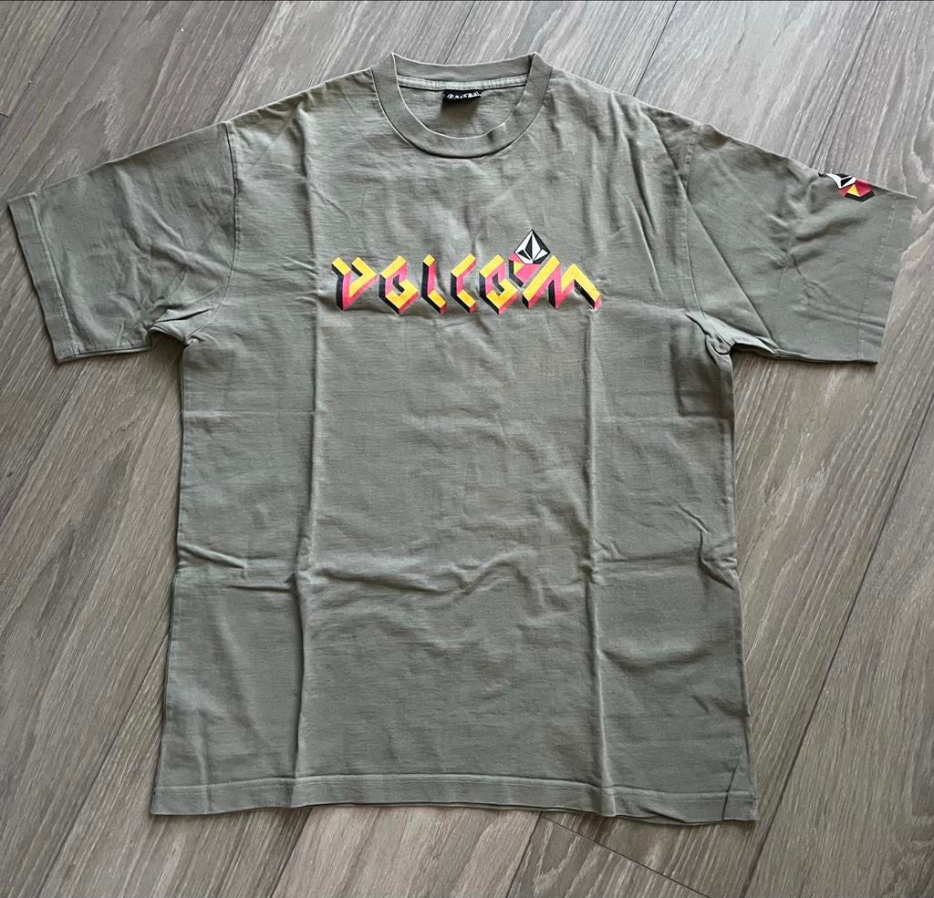 Volcom T-shirt Groen met Logo - Maat L, Ophalen of Verzenden, Zo goed als nieuw, Maat 52/54 (L), Groen