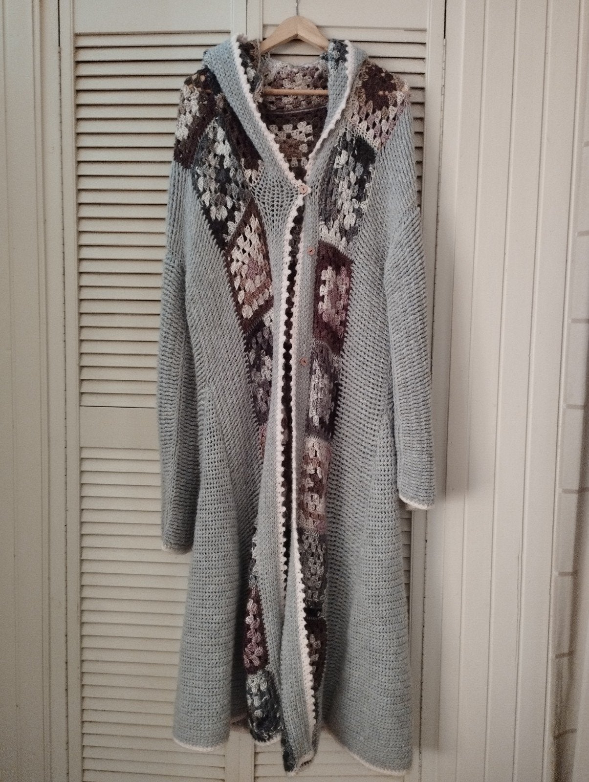 Mooi gehaakt vest, maat ca XL, lengte ca 1,30 m, Ophalen of Verzenden, Maat 46/48 (XL) of groter, Groen
