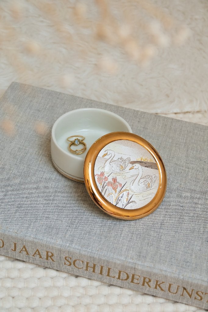 Vintage 24kt sieradendoosje porselein art of chokin Japan, Ophalen of Verzenden
