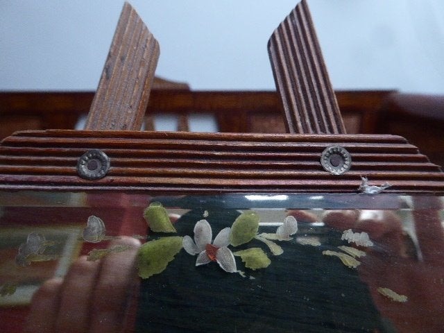 Art deco houten paletje met spiegeltje, Antiek en Kunst, Ophalen of Verzenden