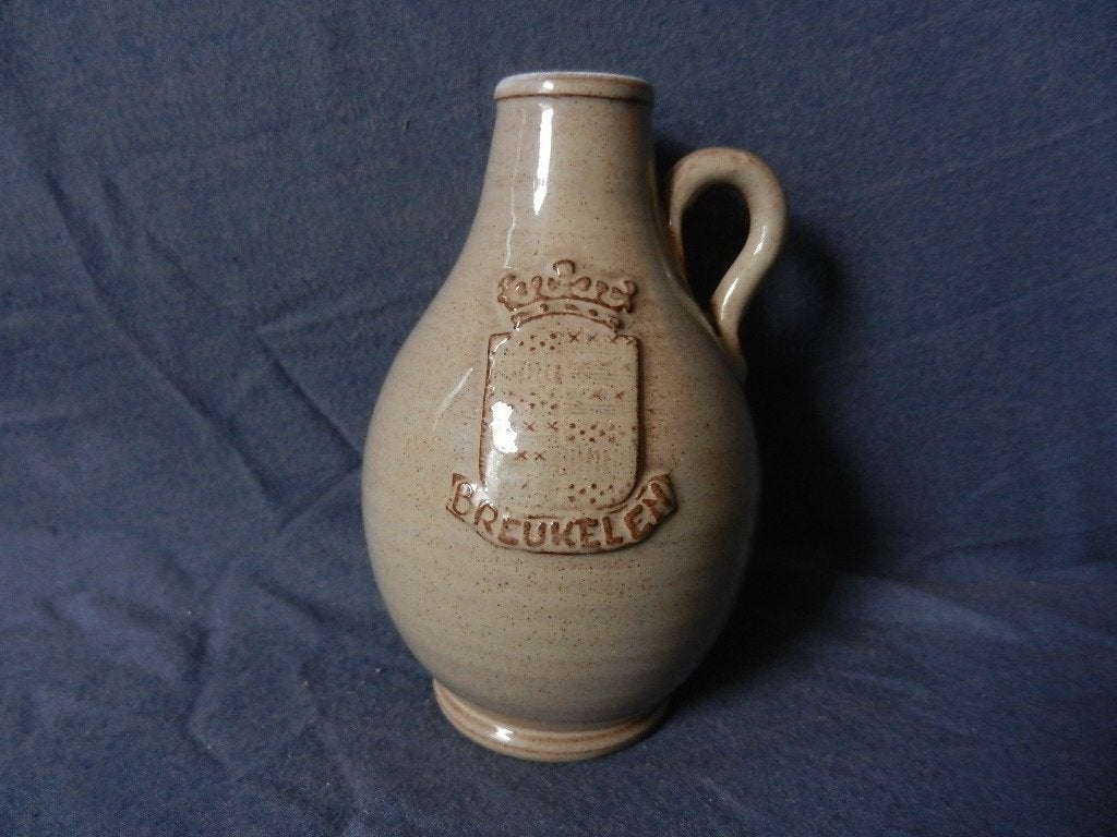 Aardewerk kruik kan m wapen Breukelen Amha Haalderen 12,6 cm, Ophalen of Verzenden