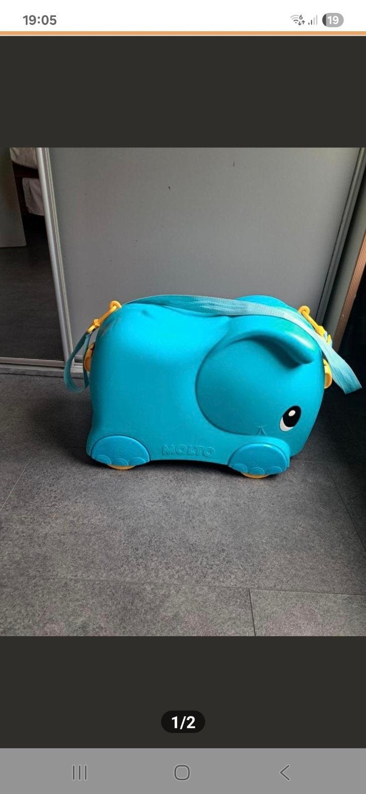 Molto Olifant Kinderkoffer/Loopwagen, Ophalen of Verzenden, Gebruikt