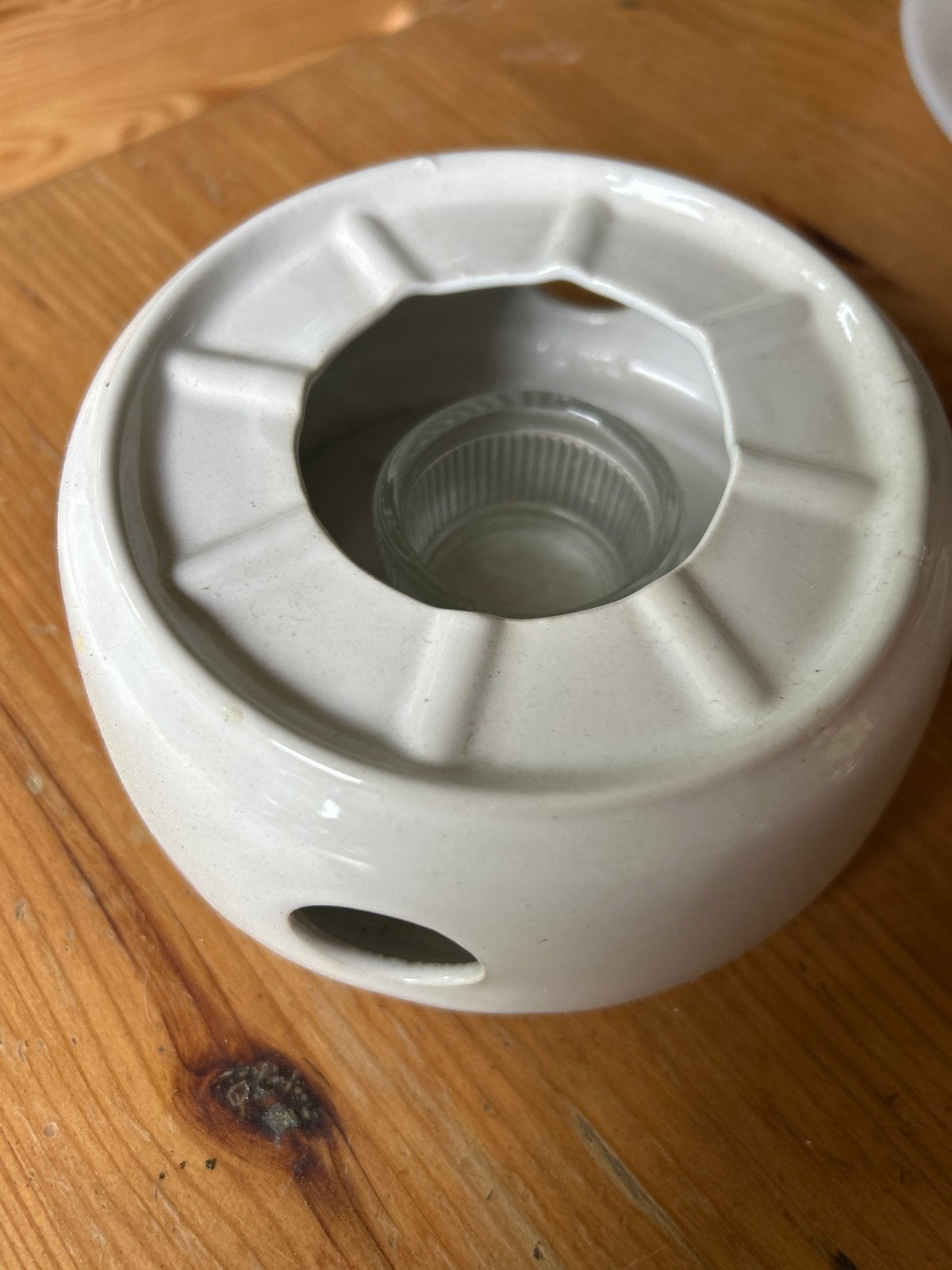 Theelicht pan warmhouder, Ophalen of Verzenden, Steen/keramiek, Wit, Overige typen