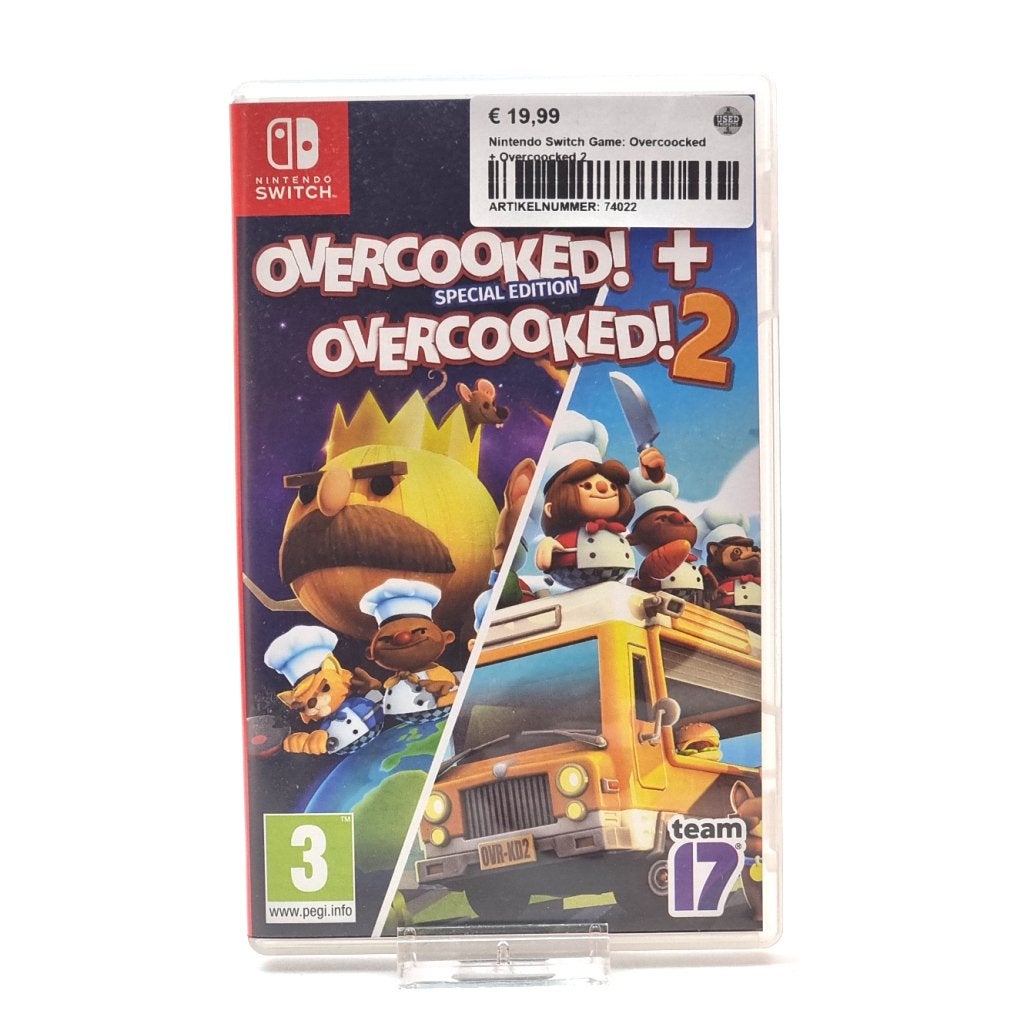 Nintendo Switch Game: Overcooked + Overcooked 2, Nintendo, Gebruikt, Support@nintendo.com, 11-1 Hokotate-cho, Kamitoba, Minami-ku
Kyoto 601-8501
Japan