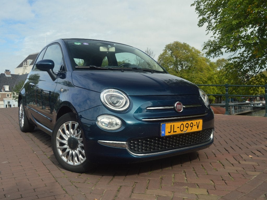 Fiat 500C Twinair Turbo 80pk 2016 Blauw, Auto's, USB, Cabriolet, Leder en Stof, Origineel Nederlands