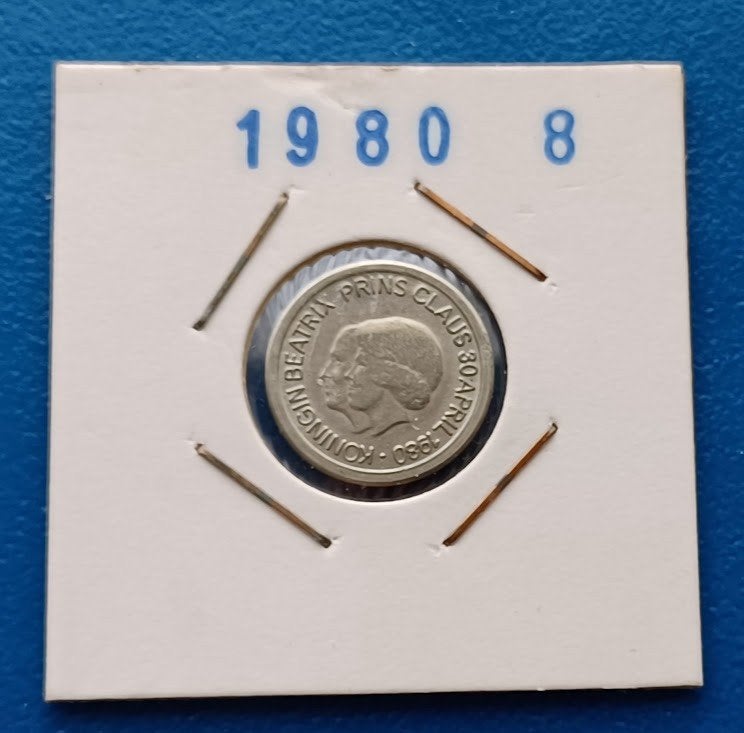 Penning 5 cents Beatrix & Claus Koningin en Prins 1980 - UNC, Verzenden, Overige materialen, Nederland