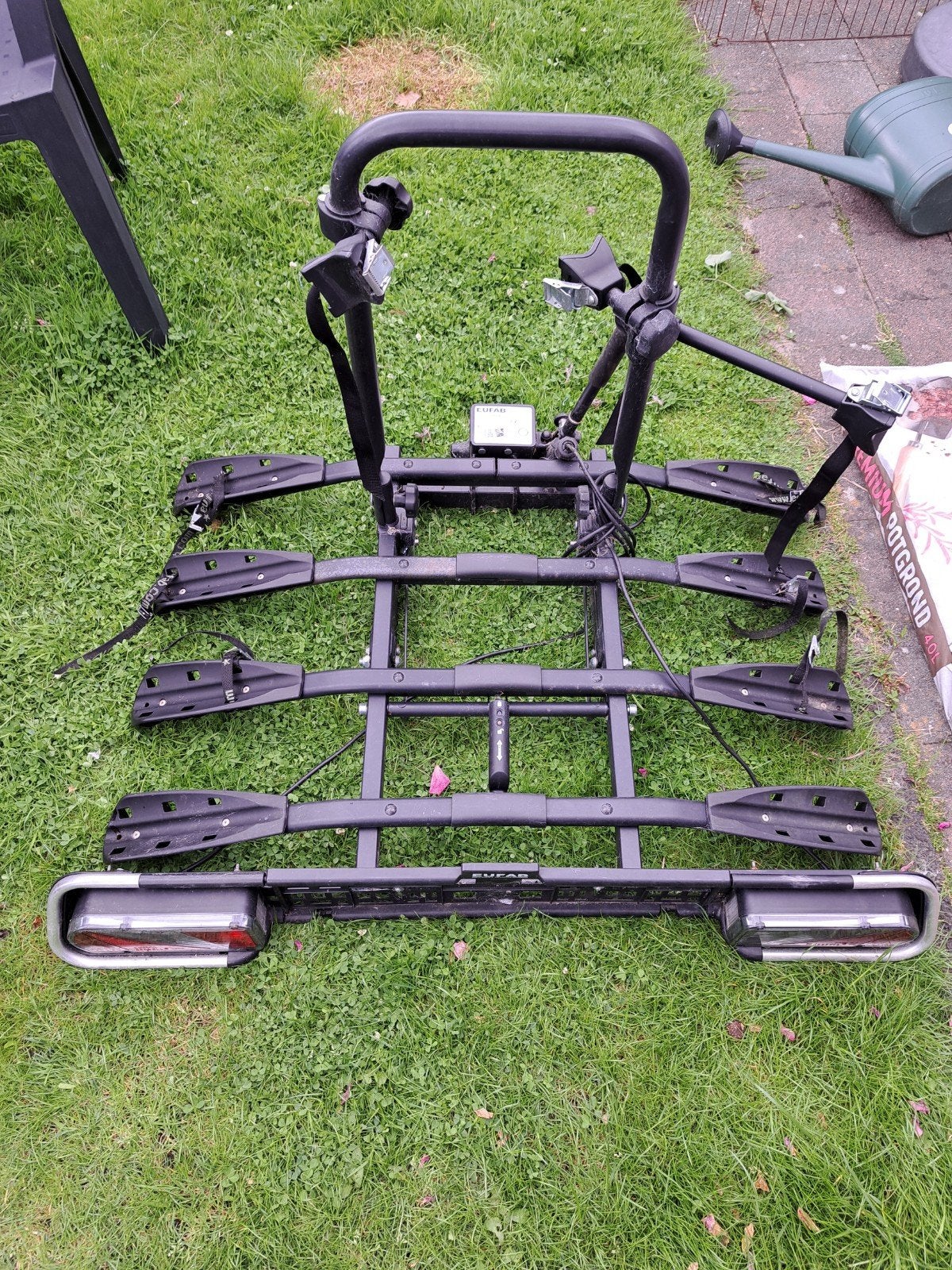 EUFAB Amber 4 fietsendrager voor 4 fietsen, Auto diversen, Fietsendragers, Gebruikt, Trekhaakdrager, 3 fietsen of meer, Elektrische fiets