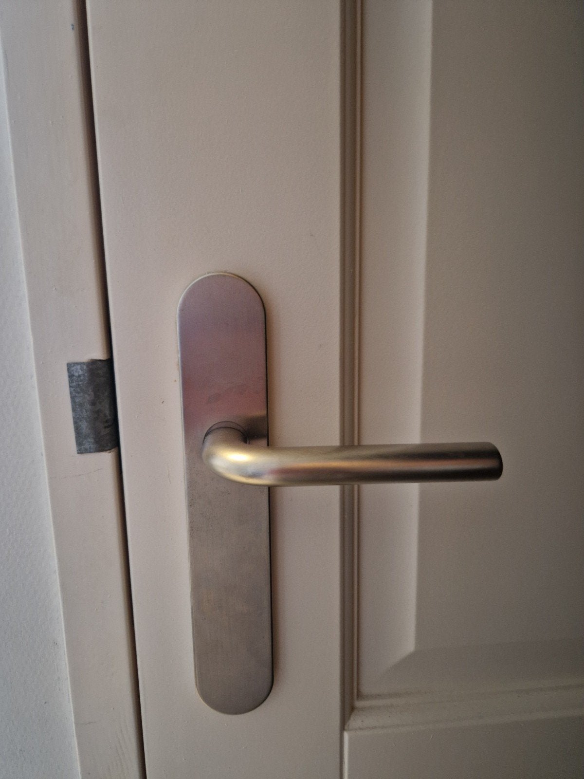 Deurklinken RVS blind schild - voor 2 deuren, Ophalen, Gebruikt, Rvs, Klink of Kruk