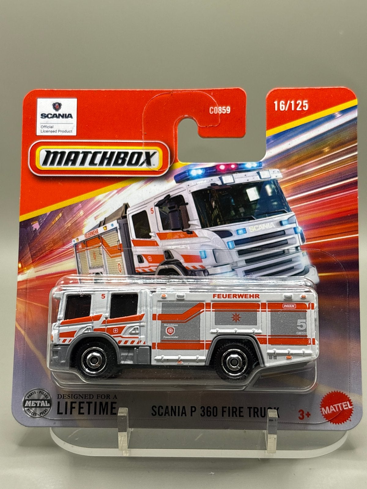 Matchbox Scania P 360 Brandweerwagen - Nieuw in verpakking, Nieuw, Ophalen of Verzenden, Mattel, Bus of Vrachtwagen