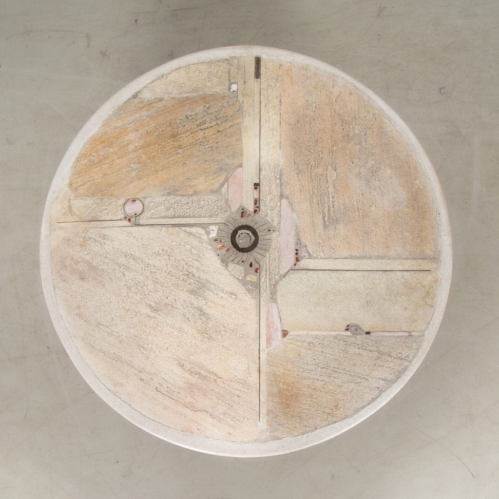 1x Paul Kingma Tableaux Salontafel Rond Crème Natuursteen Ø1, Huis en Inrichting, Tafels | Salontafels, Niet ingevuld, Overige materialen