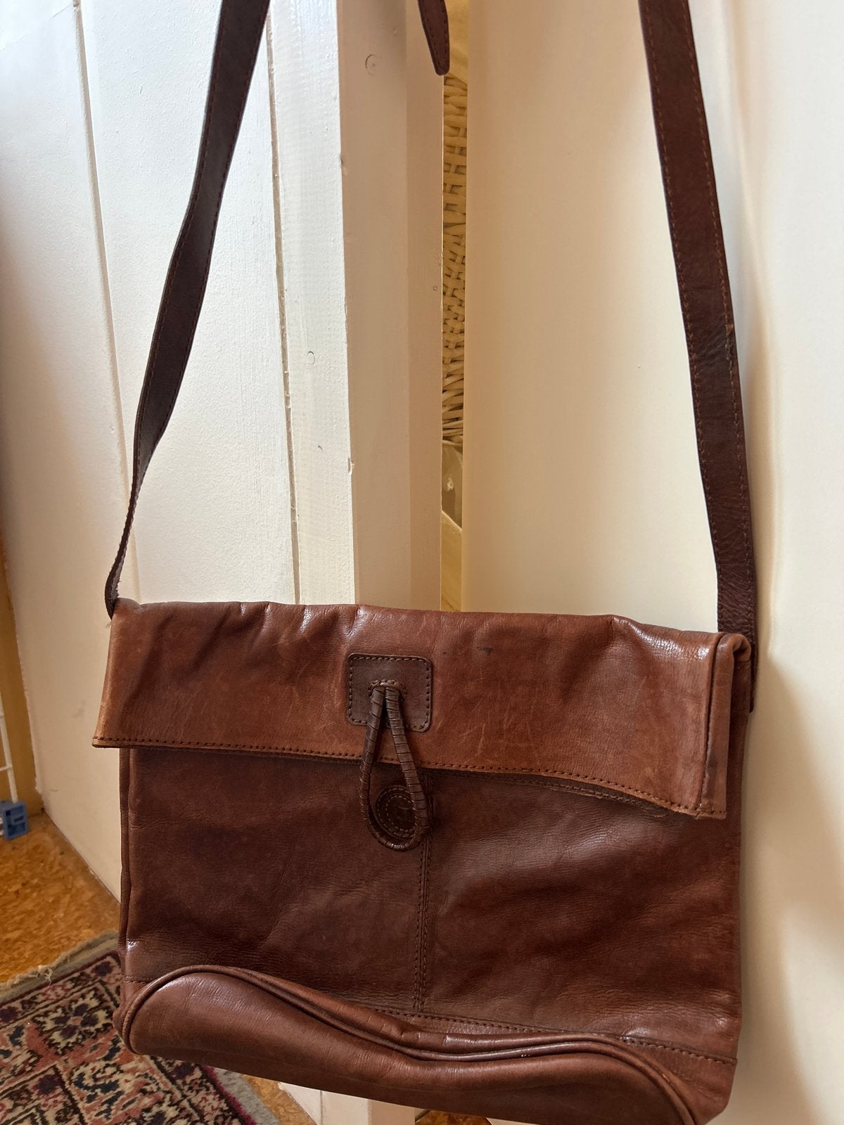 Bosboom Leren Schoudertassen- Vintage Bruin, Ophalen of Verzenden, Gebruikt, Bruin, Schoudertasje