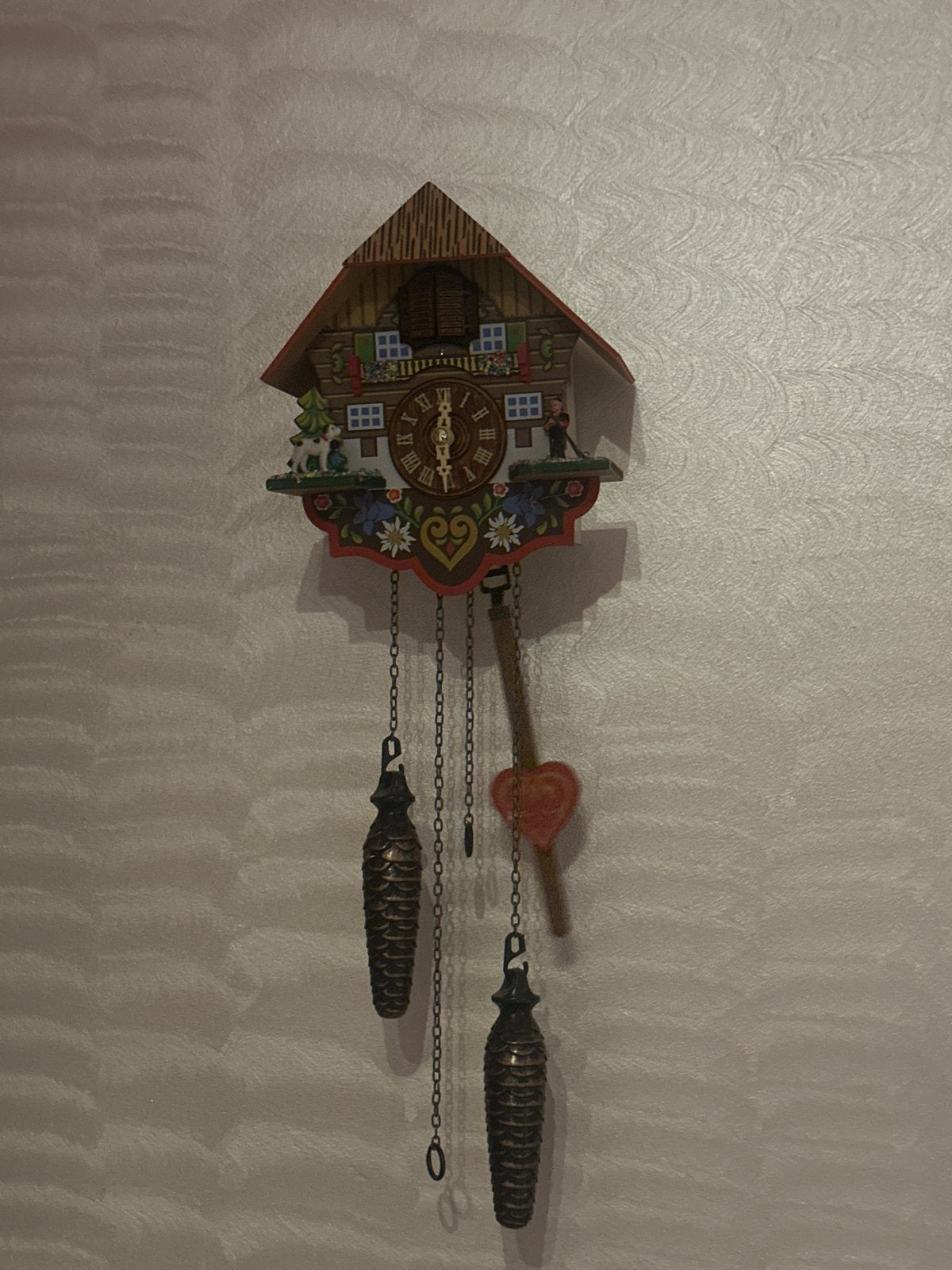 Vintage Koekoeksklok - Houten Huisje met Figuren, Verzenden
