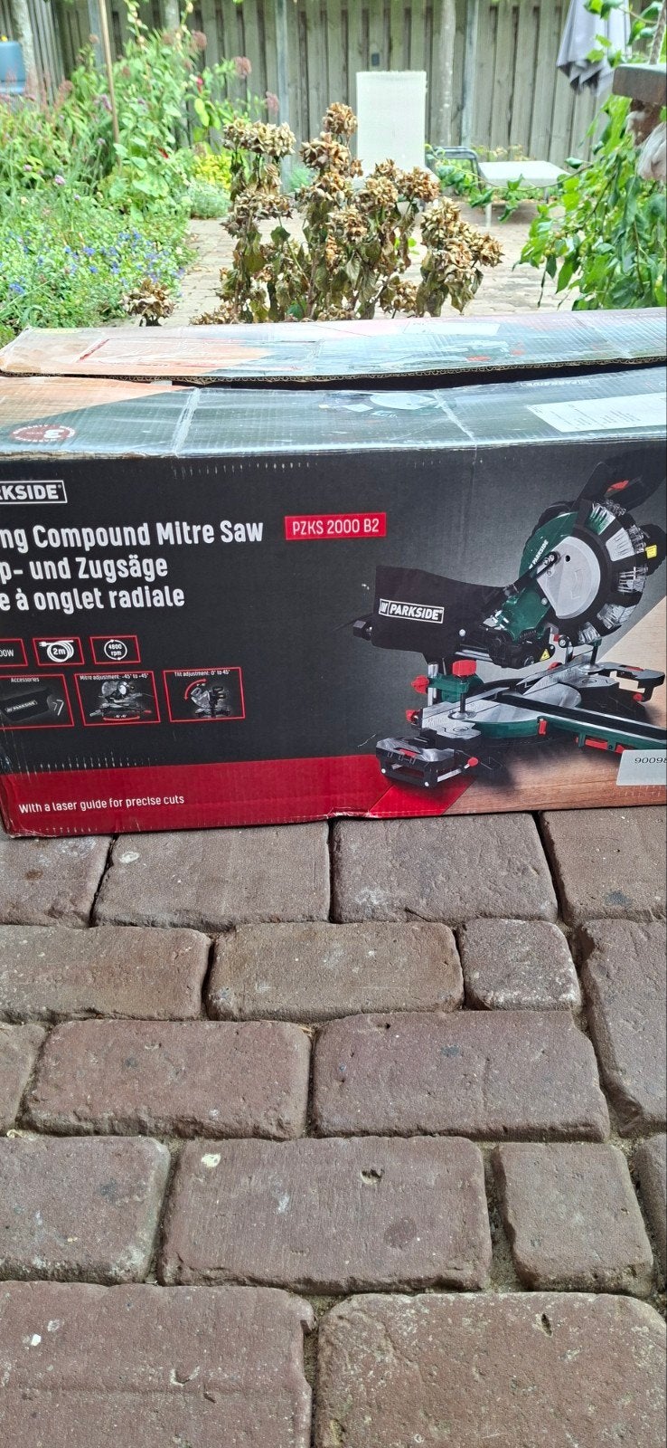 Parkside Afkortzaag PZKS 2000 B2 - Zo goed als nieuw, Ophalen, 70 mm of meer, Afkortzaag, 1200 watt of meer