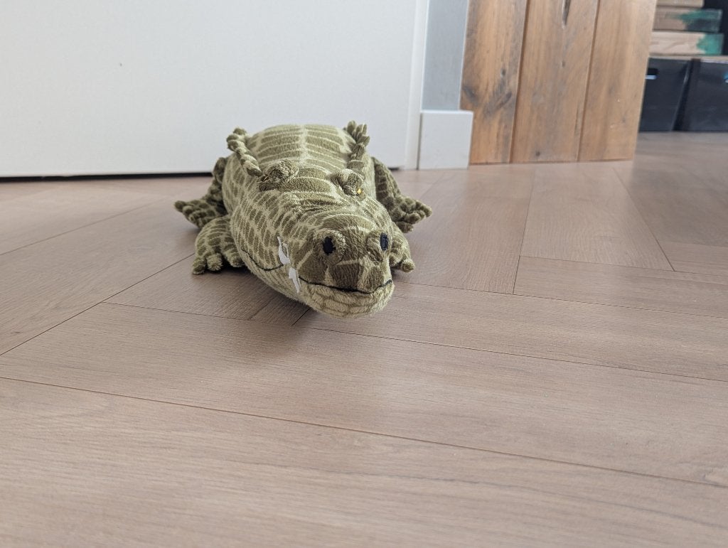 Knuffel Krokodil Ikea, Groen, Overige typen, Ophalen of Verzenden, Zo goed als nieuw