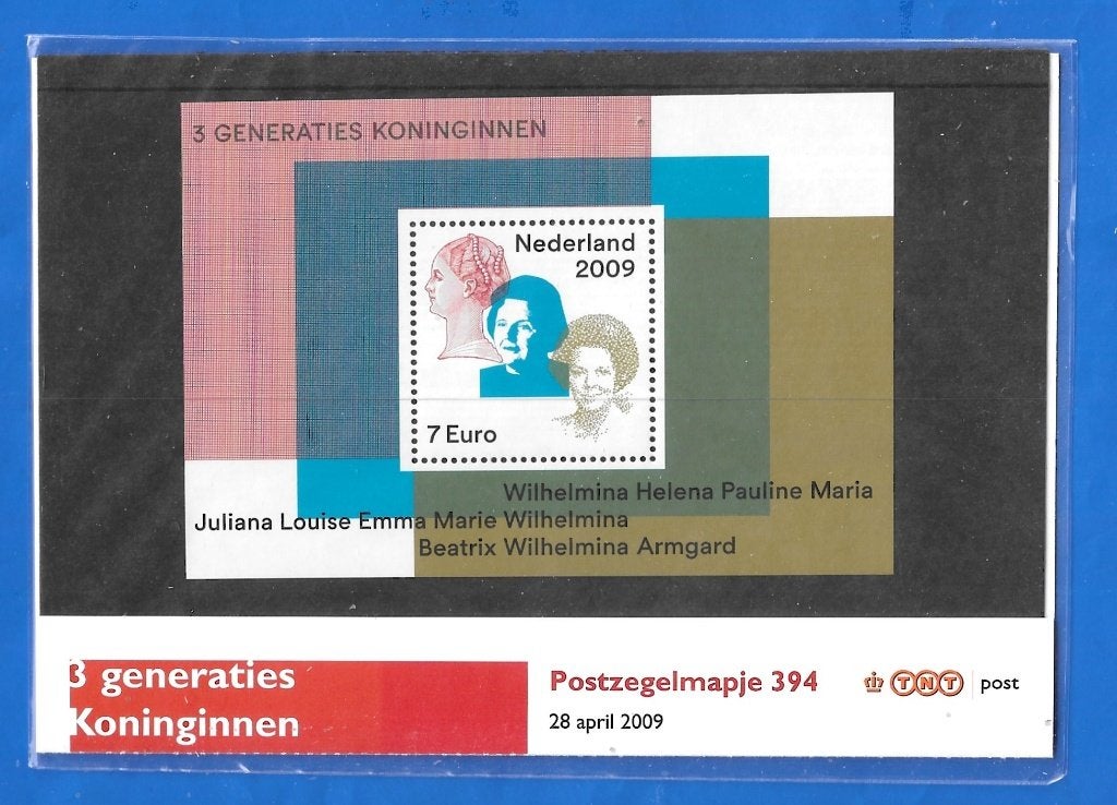 Postzegelmapje 394 3 Generaties Koninginnen - 2009, Verzenden, Na 1940, Postfris