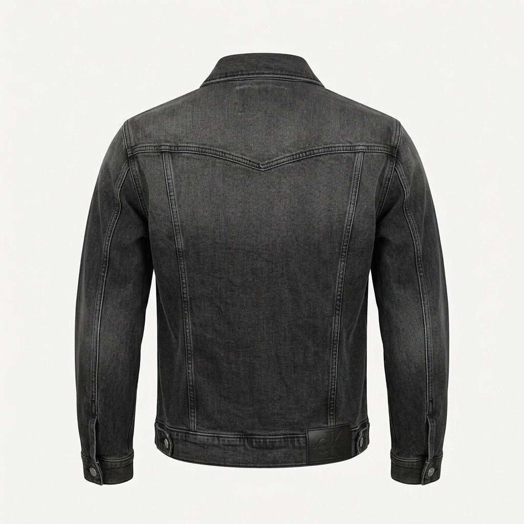 RT-0190 Calvin Klein Jeans spijkerjas trucker grijs M, Maat 48/50 (M), Ophalen of Verzenden, Zo goed als nieuw, Grijs