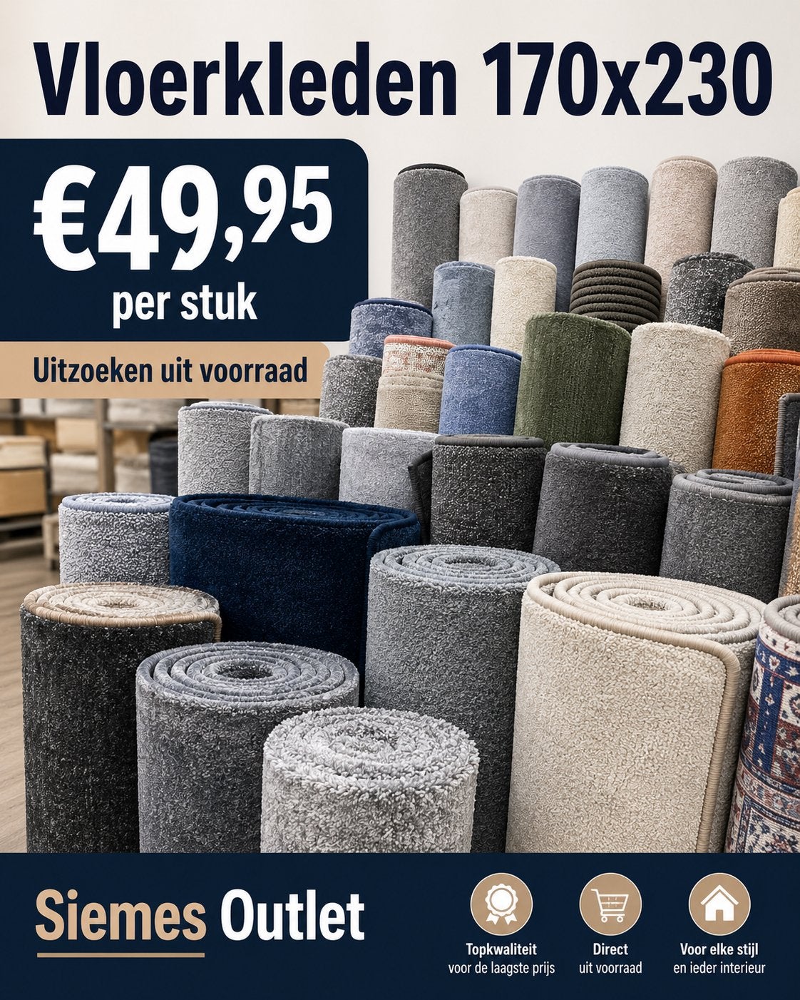 Vloerkleden 170x230 cm – Uitzoeken - NIEUW!, Huis en Inrichting, Ophalen, 200 cm of meer, Zo goed als nieuw, Grijs