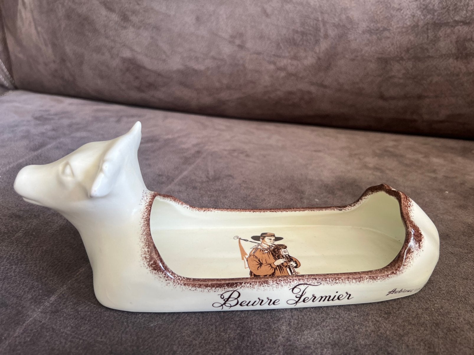 Vintage Franse Keramieken Botervloot Koe., Ophalen of Verzenden, Zo goed als nieuw