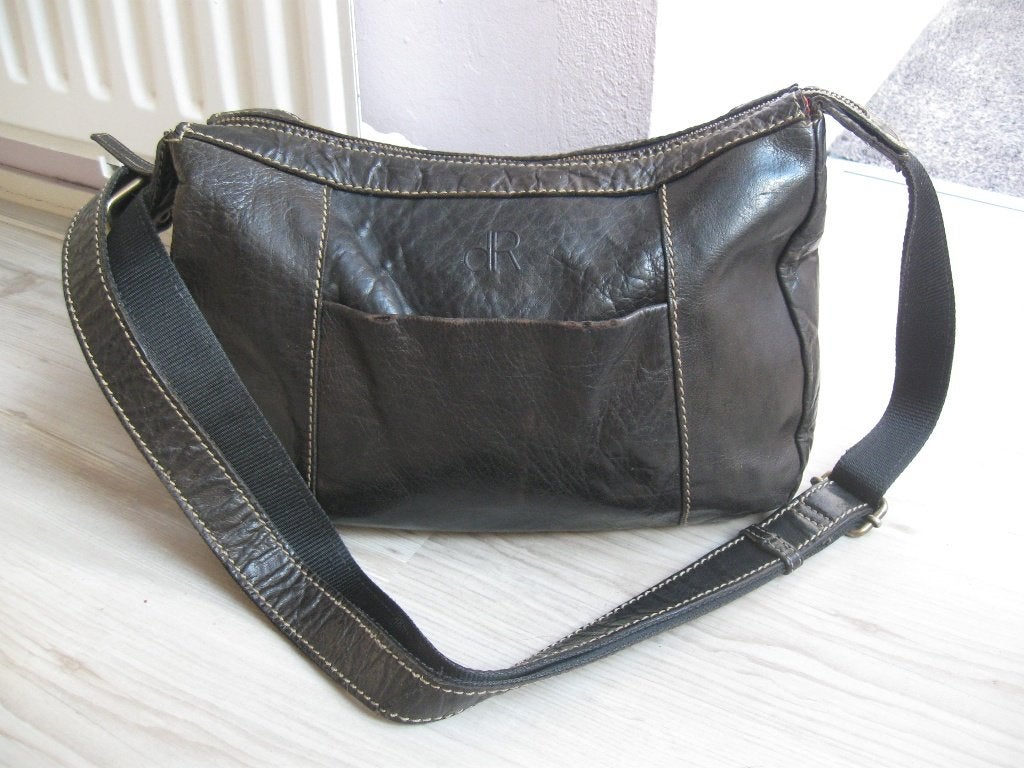 DE ROOY rooij dR stoere ruime tas bruin leer goede staat, Ophalen of Verzenden, Gebruikt, Bruin, Handtas