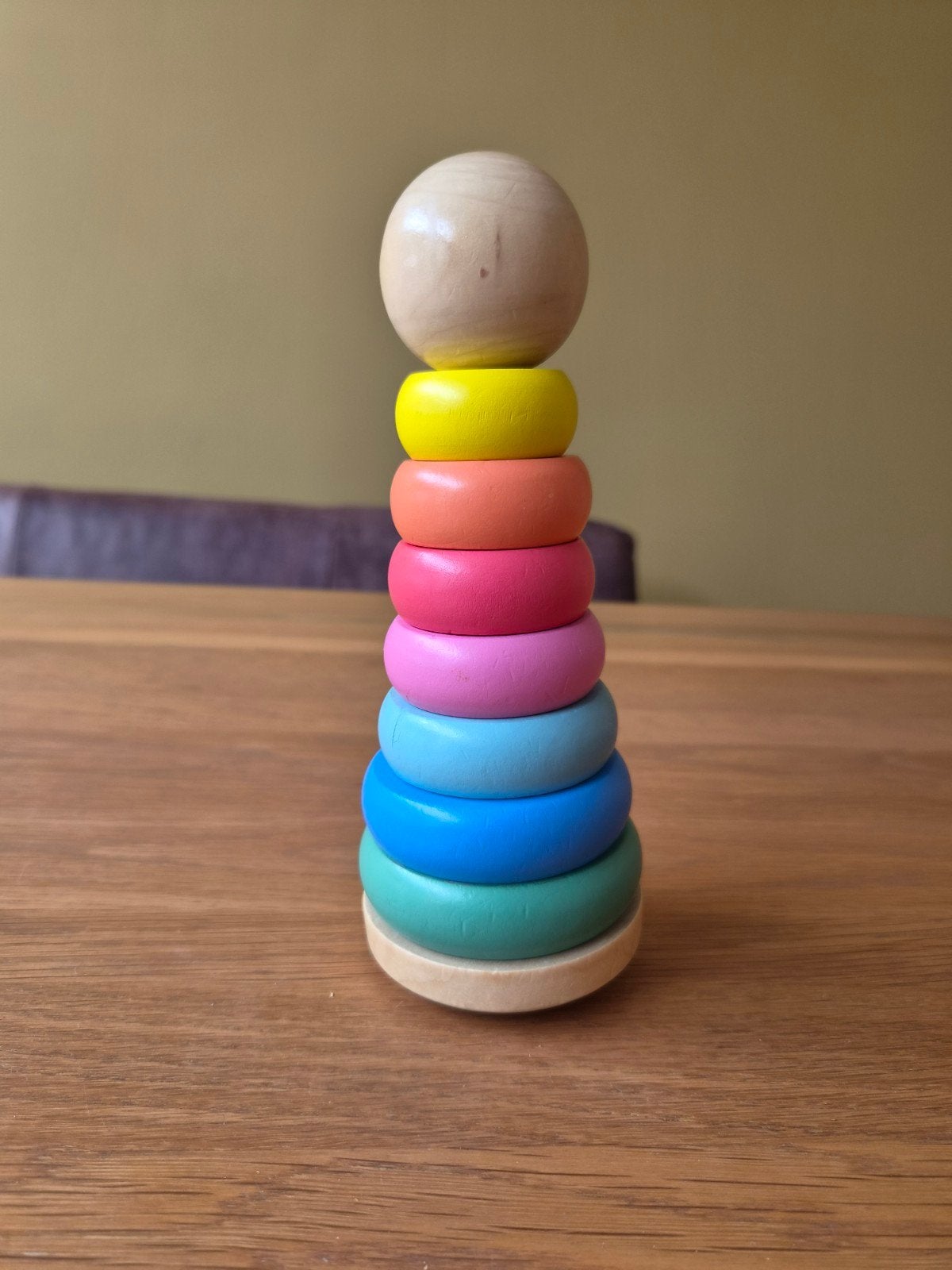 Hema houten stapeltoren regenboog, Ophalen of Verzenden, Gebruikt, Overige typen