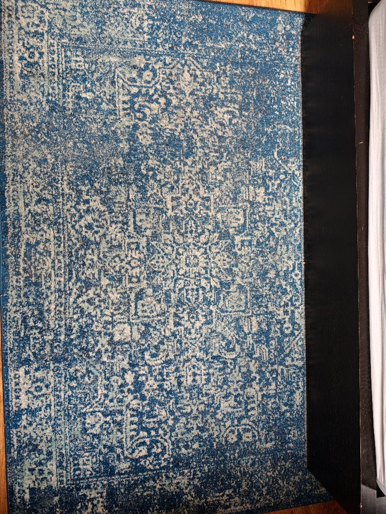 Blue vintage-style rug (120x180cm) / Blauw vloerkleed, Ophalen, Gebruikt, 100 tot 150 cm, Blauw