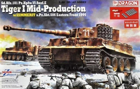 Dragon 1:35 Tiger I mid-prod. w. zimmerit - Eastern front 44, Overige merken, Tank, 1:32 tot 1:50, Nieuw