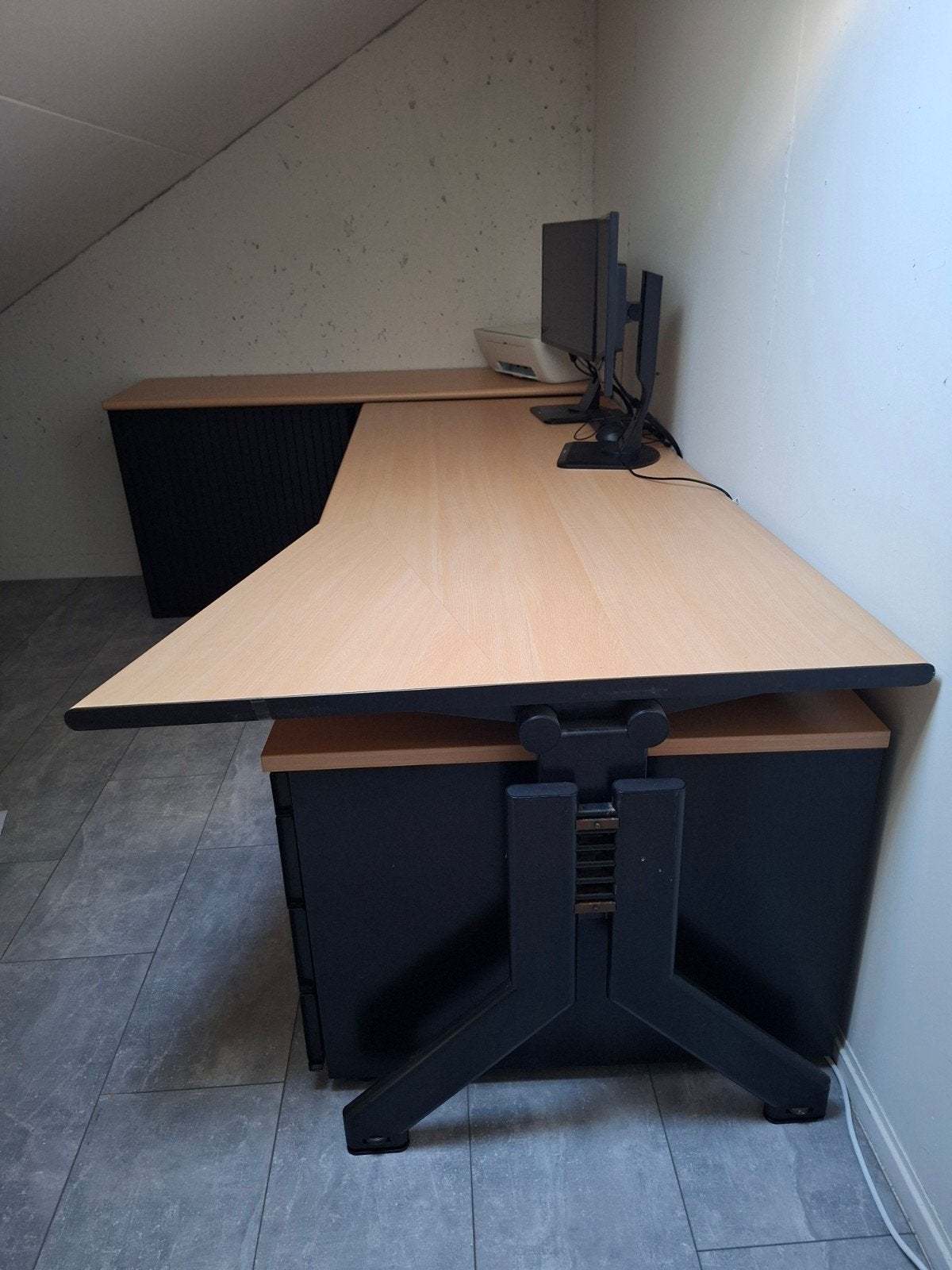 Hoekbureau met opbergruimte en ladeblok, Huis en Inrichting, Bureaus, Ophalen, Gebruikt