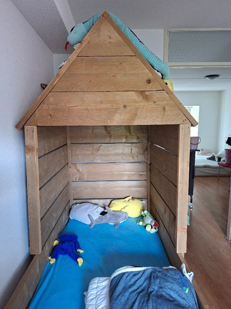 Kinderbed, Kinderen en Baby's, Ophalen, 85 tot 100 cm, Gebruikt, Lattenbodem