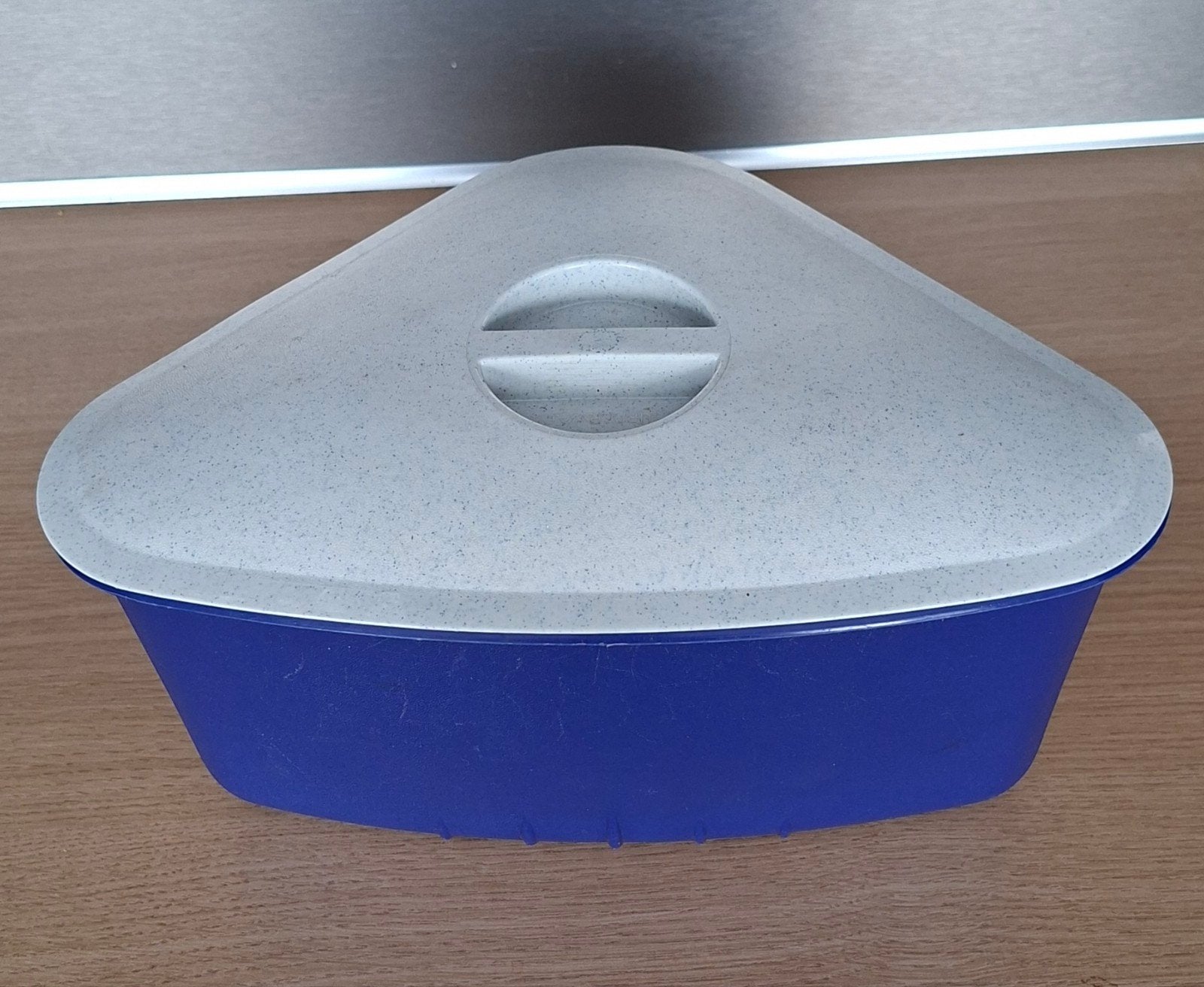 Tupperware bewaarbak, blauw met Grijs Deksel, Ophalen, Gebruikt, Bewaardoos, Blauw