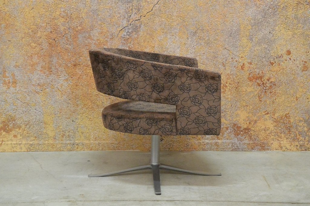 Als NIEUW! bruine stoffen Montis Turner design draaifauteuil, Montis, Montis, 75 tot 100 cm, Ophalen of Verzenden