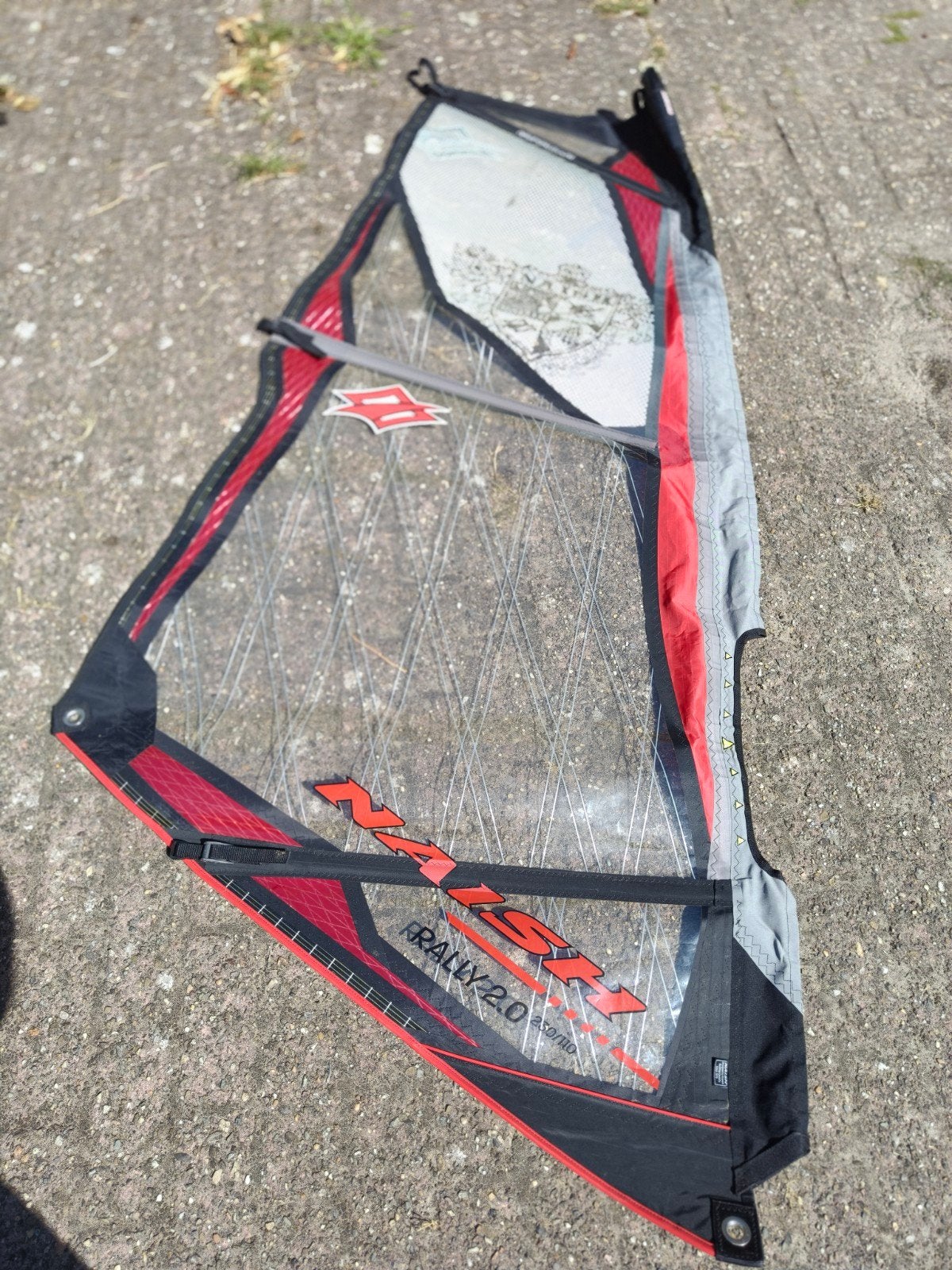 Naish Rally 2.0 windsurfzeil inclusief mast voor kinderen of, Watersport en Boten, Windsurfen, Minder dan 3.5 m², Ophalen of Verzenden