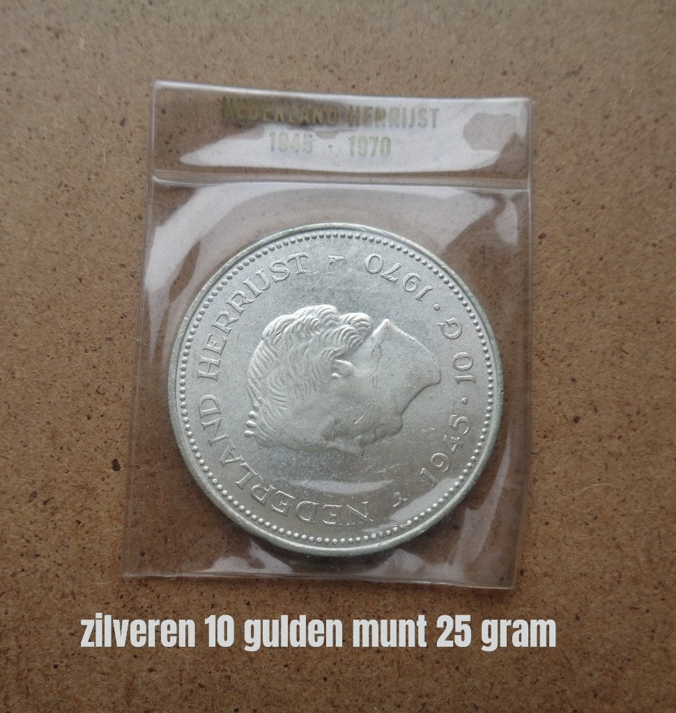 zilveren 10 gulden munt 25 gram [707], Postzegels en Munten, Verzenden, Koningin Beatrix, Zilver, Losse munt
