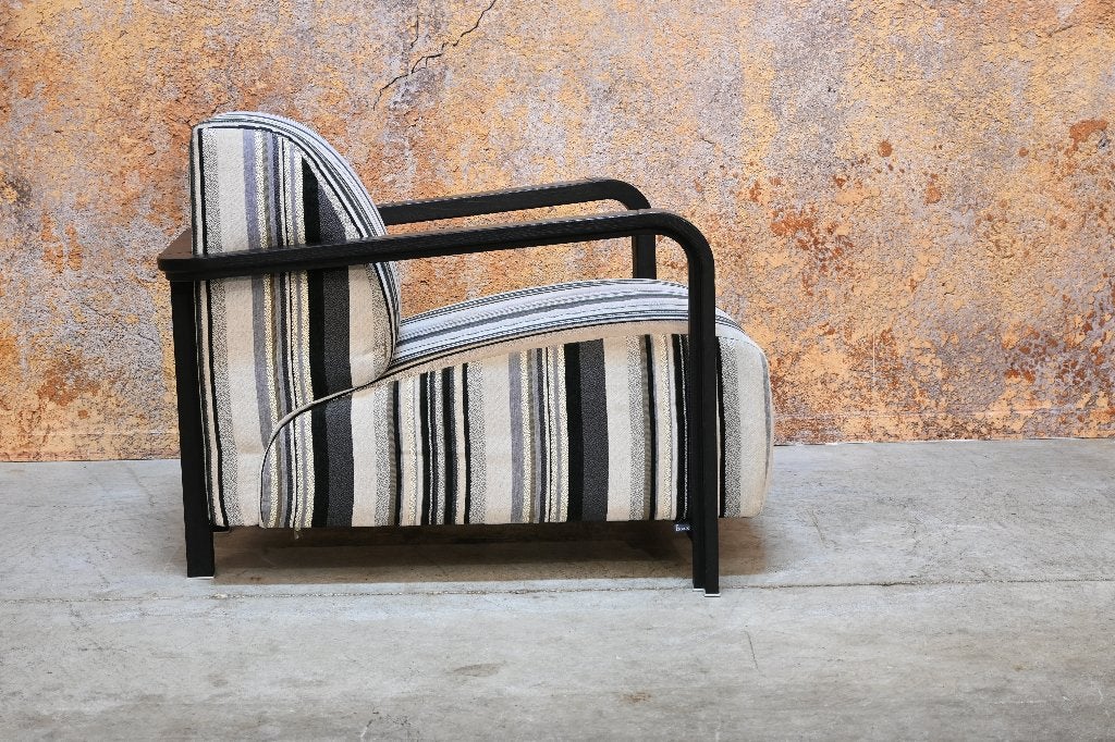 ZGAN! grijze stoffen Leolux Hemmingway design fauteuil, Leolux, Leolux, 75 tot 100 cm, Ophalen of Verzenden