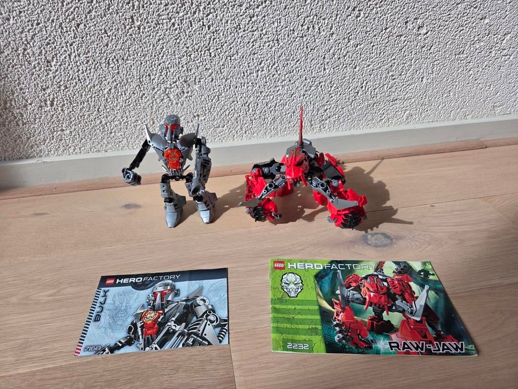 Lego Hero Factory Raw-Jaw 2232 en Bulk 7168 met instructies, Ophalen of Verzenden, Zo goed als nieuw