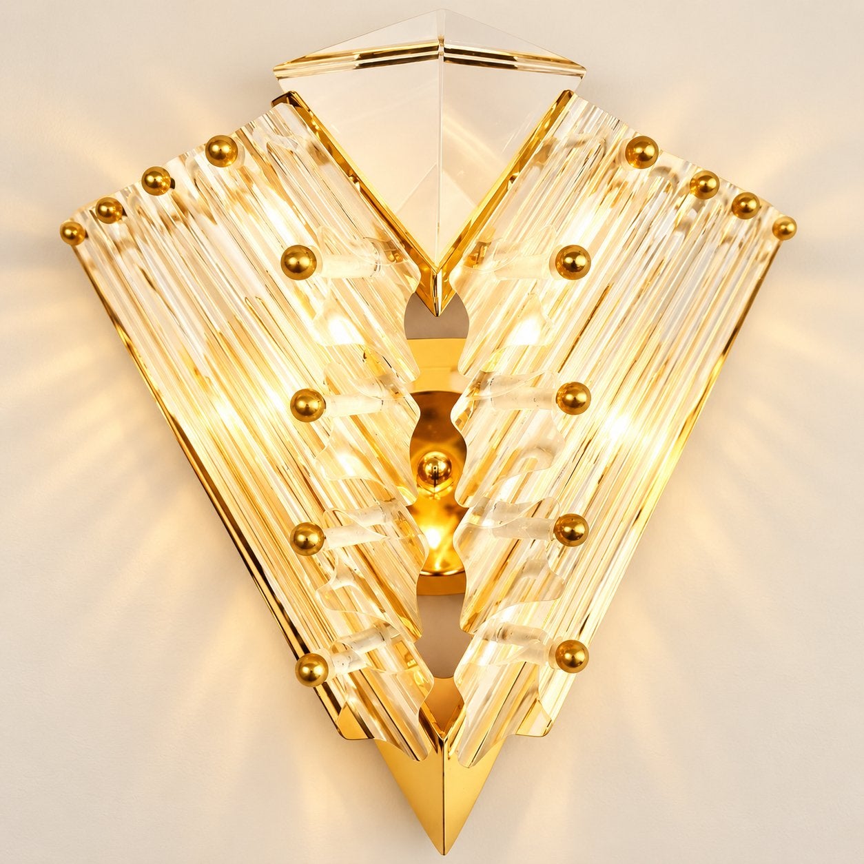 Vintage Italiaanse Venini Novaresiwandlamp, Ophalen of Verzenden, Zo goed als nieuw, Wandlamp, Goud