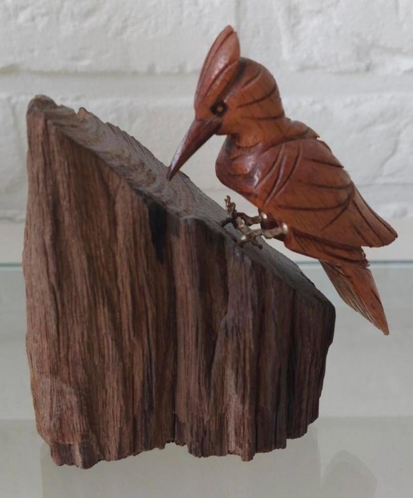 Prachtige Vogel Houtsnijwerk
(Woodpecker/Specht) voor €50, Houtsnijwerk, Minder dan 20 cm, Ophalen of Verzenden, Hout