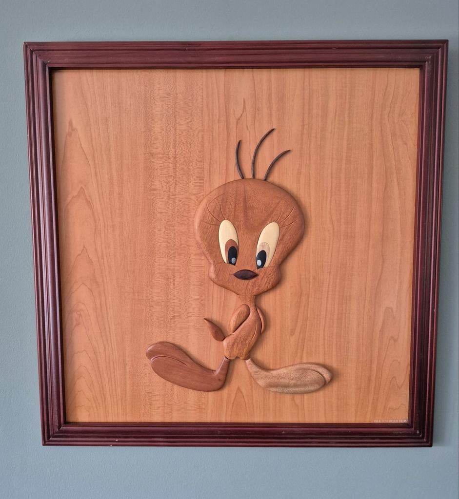 Originele tweety van hout ( warner bros ), Verzamelen, Stripfiguren, Ophalen of Verzenden, Nieuw, Beeldje of Figuurtje