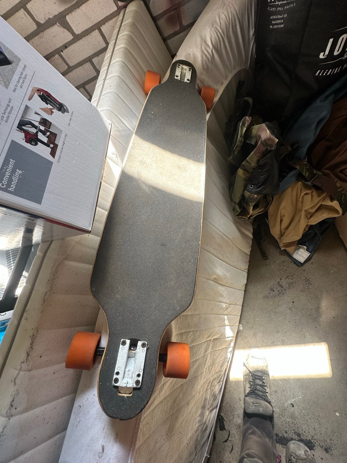 Longboard met surf design - Zo goed als nieuw, Ophalen, Zo goed als nieuw, Skateboard, Longboard