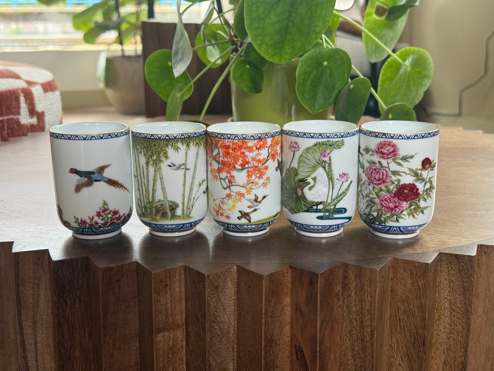 Franklin Mint Theekopjes "Birds and Flowers of the Orient", Antiek en Kunst, Ophalen of Verzenden