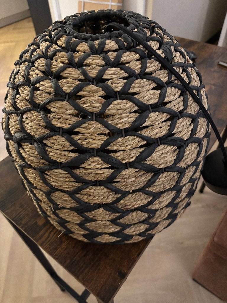 Hanglamp rotan, Huis en Inrichting, Ophalen, Zo goed als nieuw, Textiel, E27 (groot)