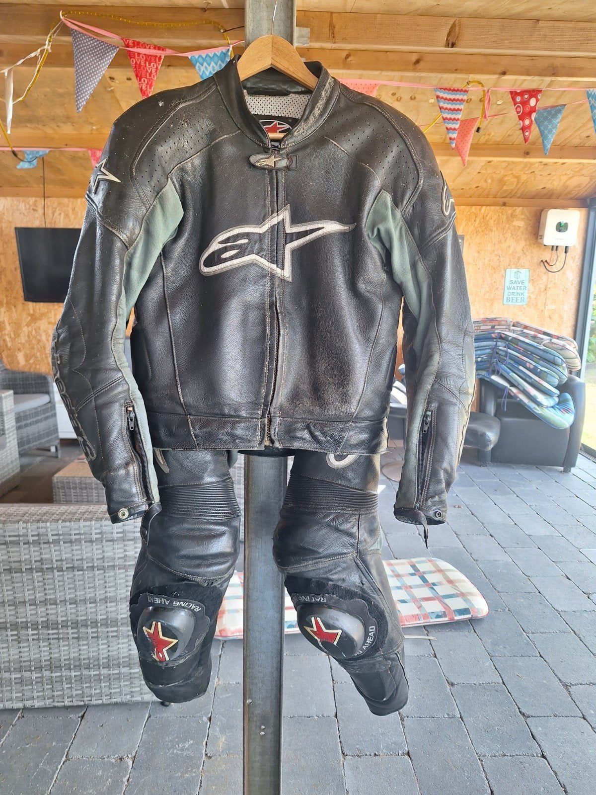 Alpinestars leren combipak maat 52- Gebruikt maar in prima s, Motoren, Ophalen of Verzenden, Alpinestars, Tweedehands, Heren
