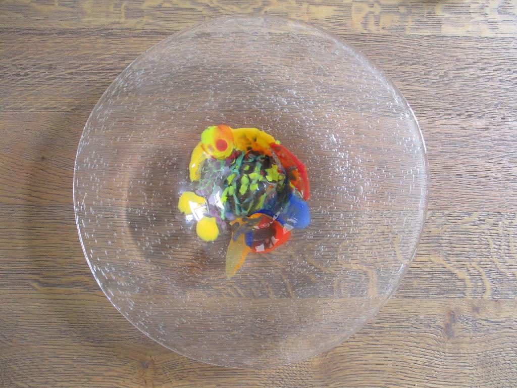 zeer mooie handgemaakte schaal, Schaal, Rond, Ophalen of Verzenden, Glas