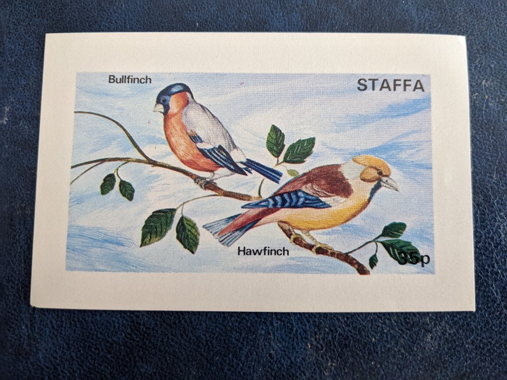 STAFFA; BLOKJE 2 VOGELS LEES, Postzegels en Munten, Verzenden, Postfris, Dier of Natuur
