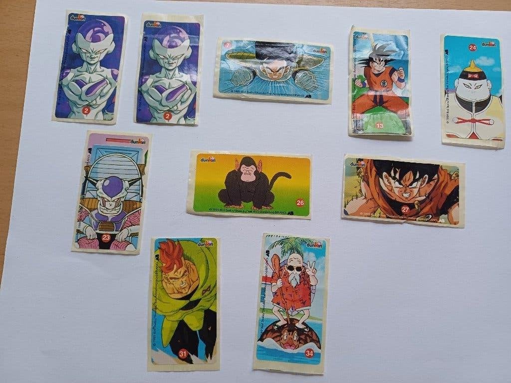 Dragon Ball Z -10 stuks Dunkin Stickers mid '90-ONGEPLAKT-, Verzenden, Zo goed als nieuw, Meerdere stickers